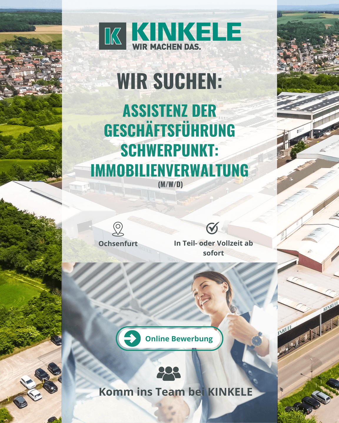 Stellenangebot für Assistenz der Geschäftsführung in der Immobilienverwaltung.